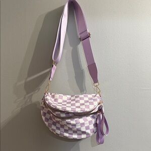Lavender Checkered Women's Bag